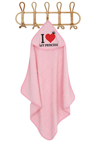 Baby Shez %100 Pamuk Yenidoğan Bebek Kundak Nakışlı Banyo Havlusu Krem