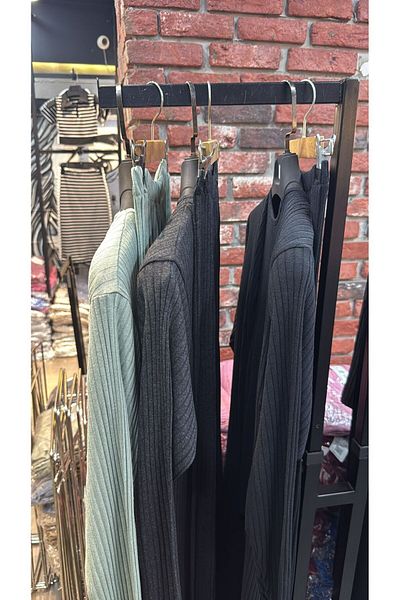 glanour Ribbed Blouse Pants Cardigan Triple Set