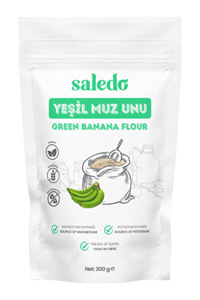 saledo Glutensiz Yeşil Muz Unu 300 gr Katkısız, Doğal, Vegan