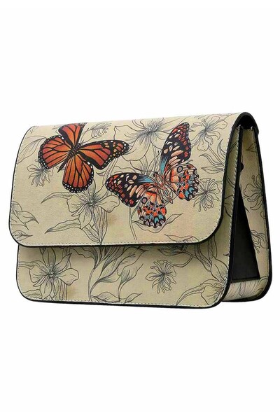 Dogo Women's Vegan Beige Handbag - Fly with Your Own Wings Design
