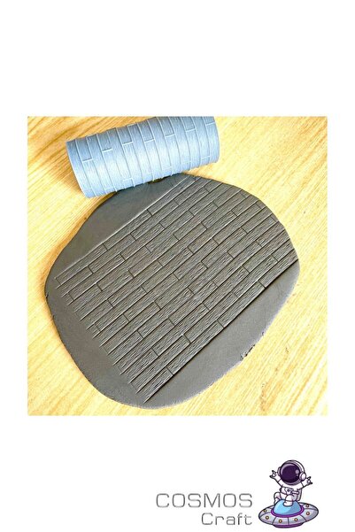 CosmosCraft Taş Duvar Desenli Kil Ve Hamur Şekillendirici Rulo 20 Cm