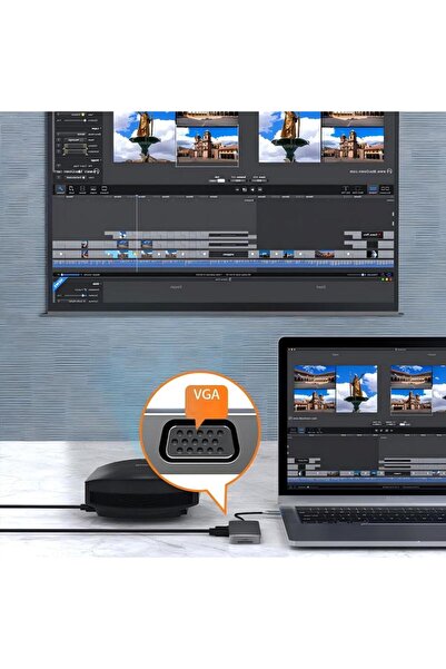 fun zone موزع USB 10 في 1 للشحن السريع من أرابيست، من النوع C إلى 4K HDMI، باللون الرمادي