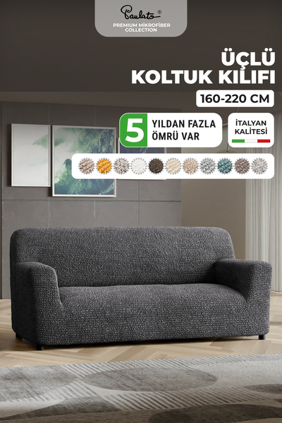 Paulato Lastikli Esnek Ve Yıkanabilir 3 Kişilik Koltuk Örtüsü Çekyat Kanepe K...