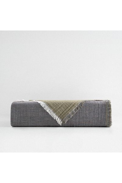 Ecocotton Muna Double Bedspread 100% Organic Cotton Inject Green-Anthracite 240X260 cm