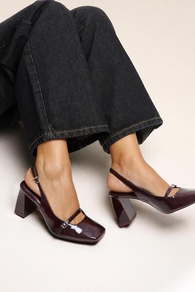 Bershka Block heel slingback Mary Janes
