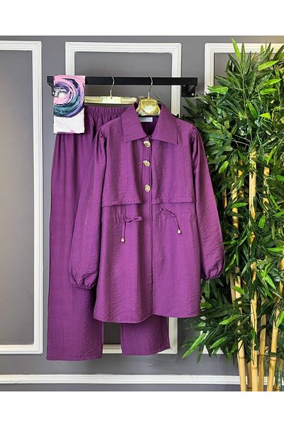 bergibo New Season Duru Double Suit - Shirt Pants Women's Bottom Top Suit Strawberry Fabric