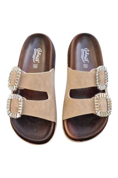 madam gold Women's Double Buckle Anatomical Comfortable Sole Women's Slippers