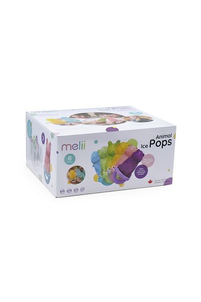 Melii Set of 6 Ice Cream Molds with Tray, Melii, Animal Pattern