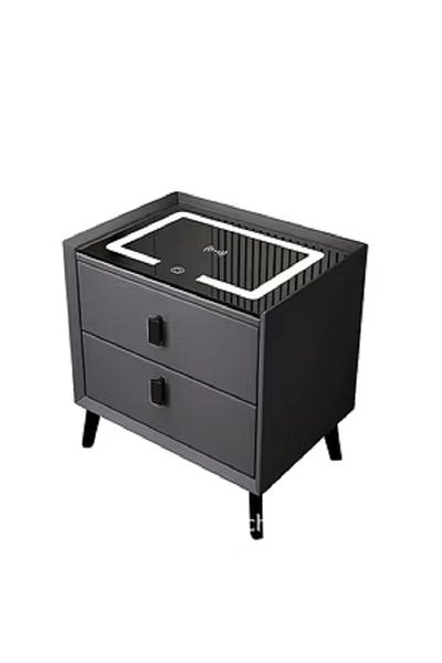 Unbranded/Generic Smart bedside table with LED lighting, wireless and USB charging, Bluetooth speaker, 3 drawers