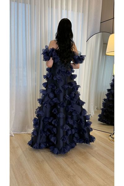 MEZON FASHION Navy blue evening dress