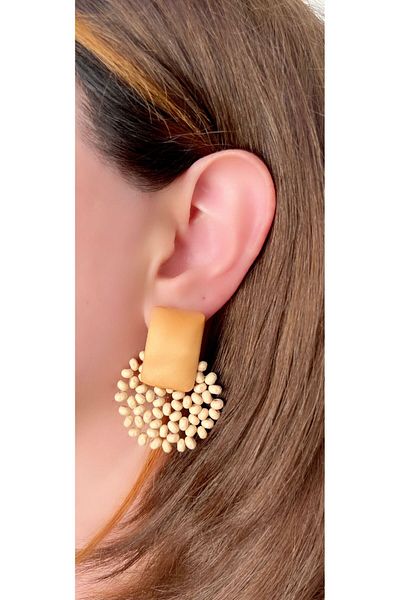 Store Diva Charm Handmade Wooden Bead Earrings