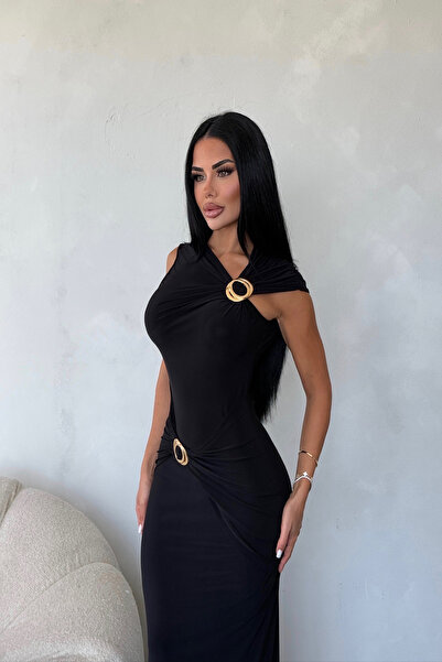 Genel Markalar Omuz Ve Bel Tokalı Özel Tasarım Elbise