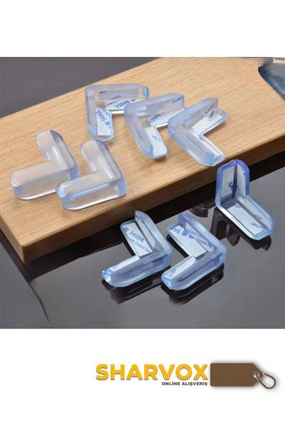 Sharvox 4-Piece Transparent Silicone Corner Protector – Protect Table, Coffee Table and Furniture Edges for Baby and Child Safety