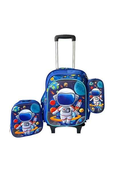 OEM Complete 3-piece set, school backpack with wheels, school bag with pencil case and lunch bag