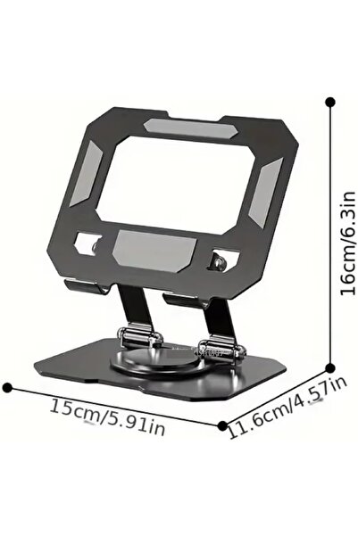 Genel Markalar Taşınabilir Alüminyum Tablet Standı – 360° Ayarlanabilir, Katl...