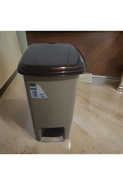 AboutThePerfect 55*35*28 cm kapaklı krem çöp kovası, 40 lt, banyo, mutfak, tu...