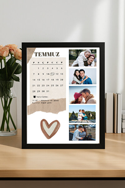 Atölyer TAKVİMLİ FOTOĞRAF KOLAJI ÇERÇEVELİ 20X30(A4) Doğum günü hediyesi, sev...
