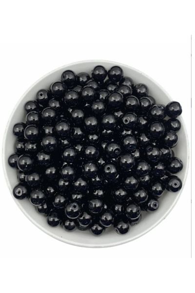 BEİLYS COSMETİCS & ACCESSORY 55 Gr 10mm Black Pearl Beads, Jewelry Making Beads (55Gr,~100 Pieces) B:37