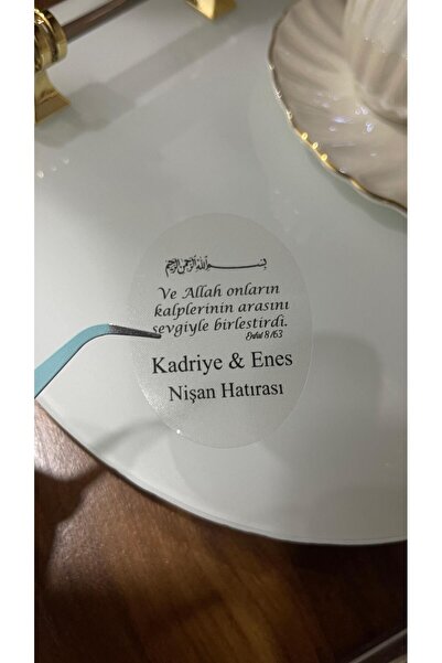 ButikSosyetik Şeffaf Etiket Enfal63 - 4x5 cm 42 Adet Söz,kına,Nişan,Düğün -