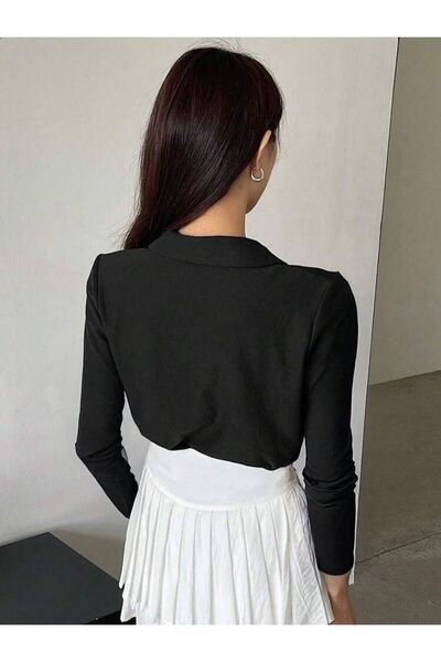 Touz Moda Μακρυμάνικο μπλουζάκι με κουμπιά με γιακά πόλο με στάμπα Unicorn