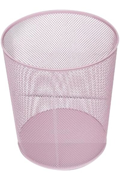Genel Markalar Toz Pembe Metal Çöp Kovası, Tam Delikli, Şık ve Dayanıklı Tasarım