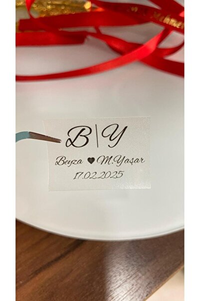 ButikSosyetik ملصق شفاف 4x2,5 سم 84 قطعة وعد وحناء وخطوبة وزفاف -