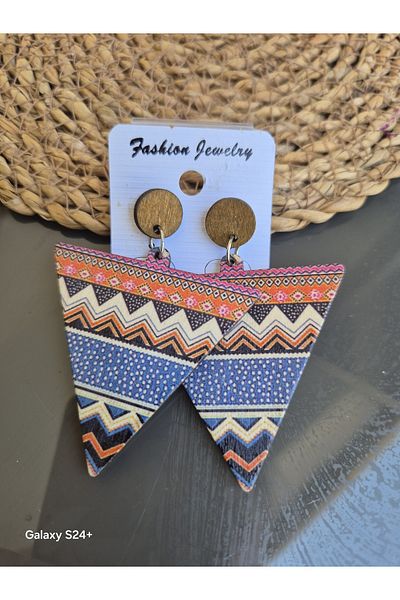 Pinkimaj Wooden Earrings Models Summer Chippy Style Dangle Earrings