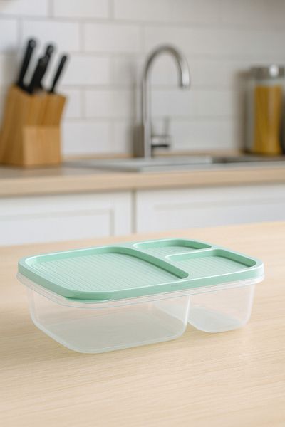 Melkan Home Three Compartment Storage Container 775+225+150 ml |   Bpa Free Children's Nutrition Container & Practical Lunch Box