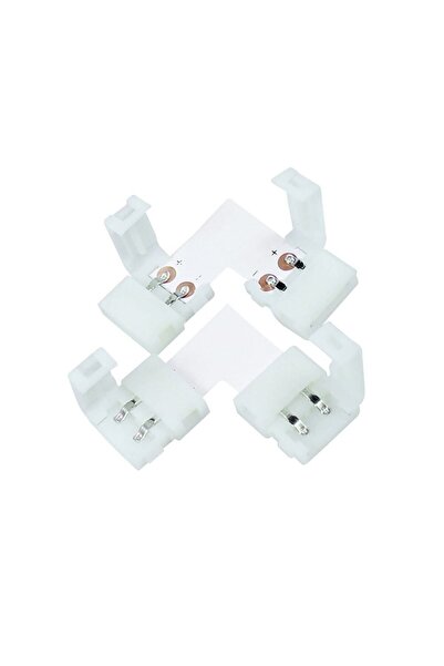 LEDONLİNE 2 Adet 2 Pin L Köşe( 8 mm 3528-2835 led için) Dönüş Şerit Led Eklem...