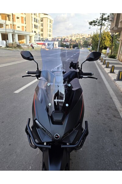 MOTOCAM RKS Lince 125 Siperlik Ön Cam 2021-2025 Model 55cm Füme Renkli 4mm KI...