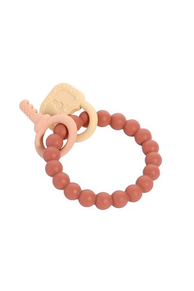 Mixbo Baby Teething Toy Mixbo, Ring and Keys, BPA-Free Silicone, 3 Months+, Brown