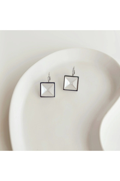 Vesce Atelier أقراط من الفولاذ الرمادي من كوادرات