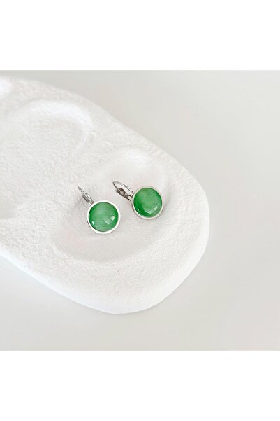 Vesce Atelier أقراط من الفولاذ باللون الأخضر الورقي