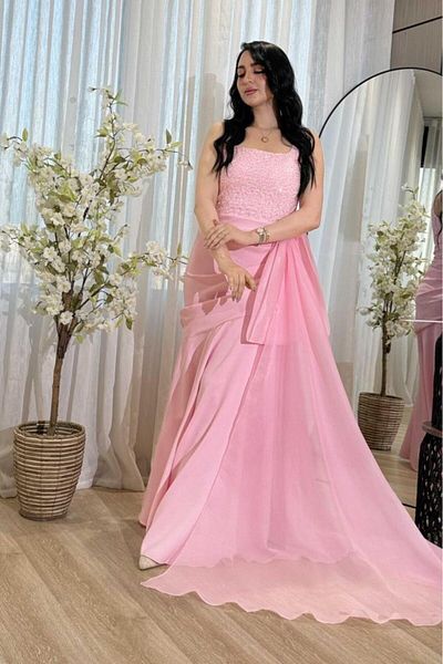 MEZON FASHION Baby pink dress with tail