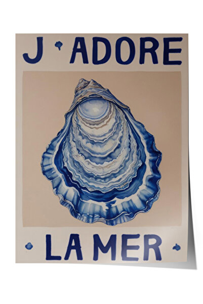 Zestia Poster fără ramă, Ilustrație cu midii albastre – Briză de la malul măr...