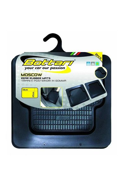 Bottari Set of 2 Moscow tray-type car mats, for the back, universal, 49 x 50 cm, made of rubber