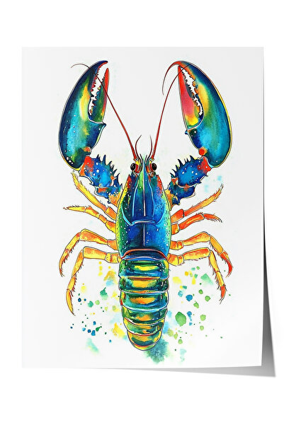 Zestia Poster fără ramă, ilustrație cu homar albastru, poster decorativ pentr...