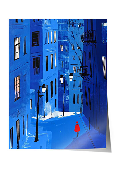 Zestia Poster fără ramă, Străzi albastre ale orașului pe timp de noapte, Post...