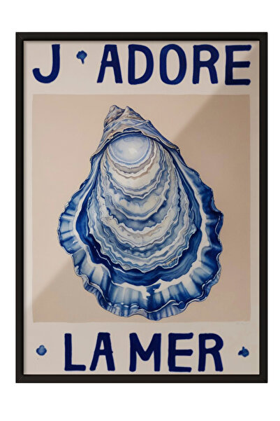 Zestia Tablou cu ramă neagră, ilustrație cu midii albastre – Briză de la malu...