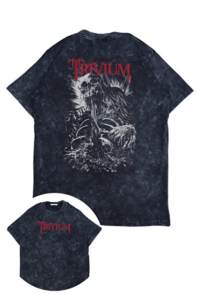 Fuddy Moda Unisex Trivium Back Printed Washable T-Shirt, Oversize Rock Band T...