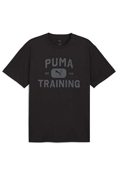 Puma 526568 M Graphics Train Logo Rlxd Tee T-Shirt Ανδρικό μπλουζάκι ΜΑΥΡΟ