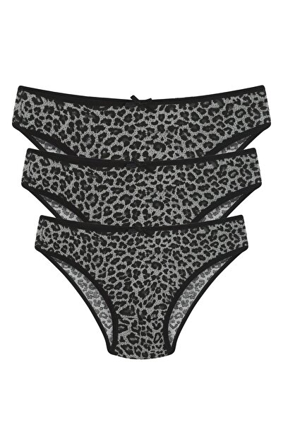 Akbeniz Модні трусики 3 шт. Сірі 40261