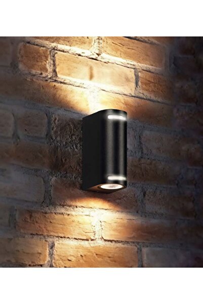 HALL BREATHE İki Taraflı Siyah Işık Süzmeli Bahçe Duvar Aplikası (Ampul Hariç)