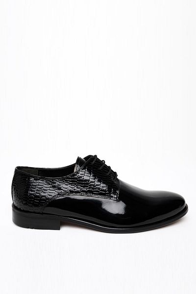 Morven Men's Black Classic Patent Leather Neolit Sole Shoes