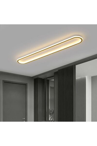 HALL BREATHE Oval 120x16cm Kumandalı LED Tavan Lambası, 3 Renkli Işık, Modern...