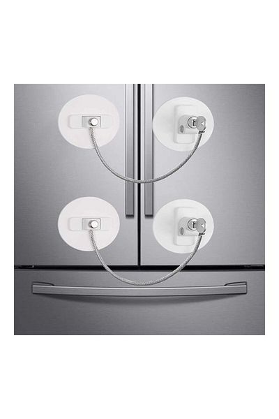 fun zone XiuWoo 2-Piece Refrigerator Door Lock 2 Keys White