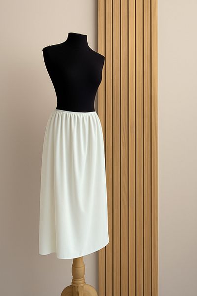 DUTTDİKİM Women's White Thick Jersey Undershirt Skirt Lining - 80 cm