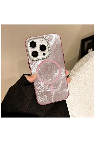 Zebana Apple iPhone 13 Pro Max Uyumlu Kılıf Glow Taşlı Silikon Kılıf (Kablosu...