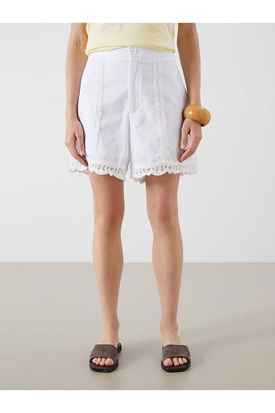 LC Waikiki Lcw Vision Standard Fit Women's Shorts with Lace Detail