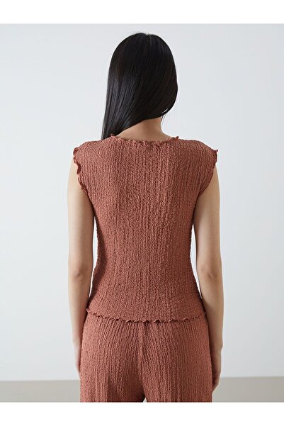 LC Waikiki Lcw Vision Crew Neck Textured Blouse